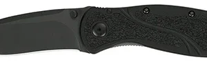 Kershaw 1670BLK Blur  3.40" Folding Drop Point w/Recurve Plain Black DLC 14C28N Steel Blade Black Anodized Aluminum Handle Includes Pocket Clip