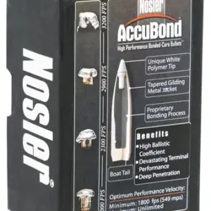 Nosler 56902 AccuBond  6.5 Creedmoor .264 130 gr Spitzer Point/ 50 Per Box