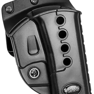 Fobus GL2E2BH Passive Retention Evolution OWB Black Polymer Belt Compatible w/Glock 17/19/26/33/34 Includes Belt Loops Right Hand