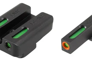 TruGlo TG13FN1PC TFX Pro  Black | Green Tritium & Fiber Optic Orange Outline Front Sight Green Tritium & Fiber Optic Rear Sight