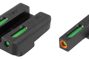 TruGlo TG13FN2PC TFX Pro  Black | Green Tritium & Fiber Optic Orange Outline Front Sight Green Tritium & Fiber Optic Rear Sight