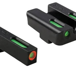 TruGlo TG13GL1PC TFX Pro  Black | Green Tritium & Fiber Optic Orange Outline Front Sight Green Tritium & Fiber Optic Rear Sight