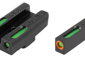 TruGlo TG13GL3PC TFX Pro  Black | Green Tritium & Fiber Optic Orange Outline Front Sight Green Tritium & Fiber Optic Rear Sight