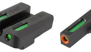 TruGlo TG13KA1PC TFX Pro  Black | Green Tritium & Fiber Optic Orange Outline Front Sight Green Tritium & Fiber Optic Rear Sight