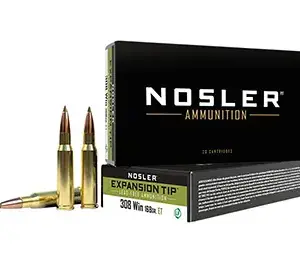 Nosler 40035 E-Tip  308 Win 168 gr E Tip Lead Free 20 Per Box/ 10 Case