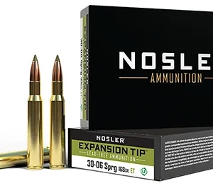 Nosler 40036 E-Tip  30-06 Springfield 168 gr E Tip Lead Free 20 Per Box/ 10 Case