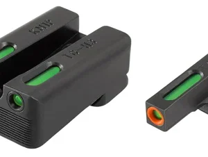 TruGlo TG13KM1PC TFX Pro  Black | Green Tritium & Fiber Optic Orange Outline Front Sight Green Tritium & Fiber Optic Rear Sight