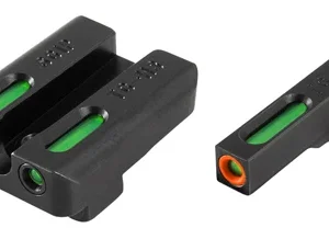 TruGlo TG13SG1PC TFX Pro  Black | Green Tritium & Fiber Optic Orange Outline Front Sight Green Tritium & Fiber Optic Rear Sight