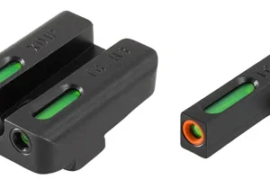 TruGlo TG13XD1PC TFX Pro  Black | Green Tritium & Fiber Optic Orange Outline Front Sight Green Tritium & Fiber Optic Rear Sight