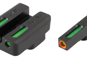 TruGlo TG13WA2PC TFX Pro  Black | Green Tritium & Fiber Optic Orange Outline Front Sight Green Tritium & Fiber Optic Rear Sight