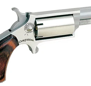 North American Arms 22MCB Companion  SAO 22 Cal #11 Percussion 1.63" 5 rd Stainless Steel Rosewood Birdshead Grip