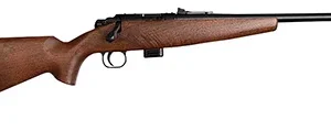 Crickett KSA20411 Model 722 Sporter Compact Youth 22 LR 7+1 16.25" Blued Barrel & Receiver, Fixed Front/Adjustable Rear Sights, Walnut Stock w/13.5" LOP, Rebounding Firing Pin Safety