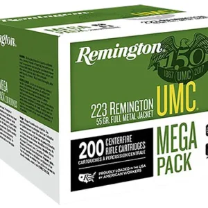 Remington Ammunition 23683 UMC Mega Pack 223 Rem 55 gr Full Metal Jacket 200 Per Box/ 4 Cs