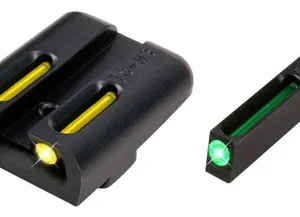 TruGlo TG131GT2Y TFO  Black | Green Tritium & Fiber Optic Front Sight Yellow Tritium & Fiber Optic Rear Sight