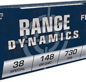Fiocchi 38LA Range Dynamics  38Special 148gr Lead Wadcutter 50 Per Box/20 Case