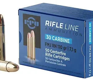 PPU PP30F Standard Rifle  30Carbine 110gr Full Metal Jacket Round Nose 50 Per Box/10 Case