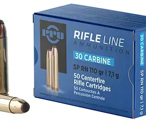PPU PP30S Standard Rifle  30Carbine 110gr Soft Point Round Nose 50 Per Box/10 Case