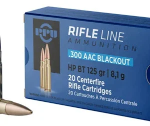 PPU PP300BH Standard Rifle  300 Blackout 125 gr Hollow Point Boat Tail 20 Per Box/ 50 Case