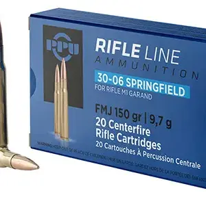 PPU PP3006G Standard Rifle  30-06Springfield 150gr Full Metal Jacket 20 Per Box/10 Case