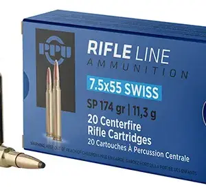 PPU PP7SS Metric Rifle  7.5x55mmSwiss 174gr Soft Point 20 Per Box/10 Case