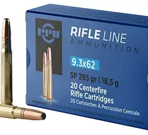 PPU PP9362 Metric Rifle  9.3mmx62Mauser 285gr Soft Point 20 Per Box/10 Case