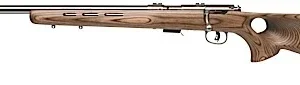 Savage Arms 96210 93R17 BTVLSS 17 HMR Caliber with 5+1 Capacity, 21" Barrel, Satin Stainless Metal Finish & Fixed Thumbhole Natural Brown Stock Left Hand (Full Size)