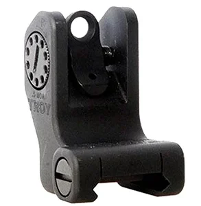 Troy Ind SSIGFRSROBT00 Rear Fixed BattleSight Round  Black Hardcoat Anodized for AR-15/AR-10