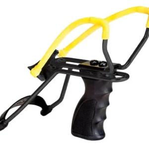 Daisy 998151506 998151506 Slingshot w/ Pistol Grip Yellow Steel Frame Black Molded Sure-Grip w/Wrist Support Handle