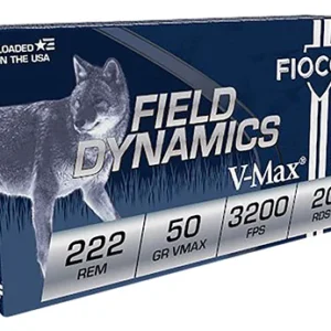 Fiocchi 222HVA Field Dynamics  222 Rem 50 gr Hornady V Max 20 Per Box/ 10 Case
