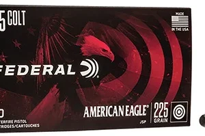 Federal AE45LC American Eagle Handgun 45 Colt 225 gr Jacketed Soft Point 50 Per Box/ 20 Case