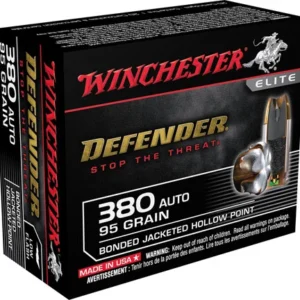 Winchester Ammo S380PDB Defender  380 ACP 95 gr Bonded Jacket Hollow Point 20 Per Box/ 10 Case