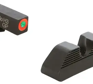 AmeriGlo GL351 Protector Sight Set for Glock  Black | Green Tritium with Orange Outline Front Sight Black Rear Sight