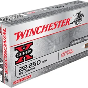 Winchester Ammo X222501 Super X  22-250 Rem 55 gr Jacketed Soft Point 20 Per Box/ 10 Case