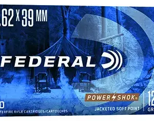 Federal 76239B Power-Shok  7.62x39mm 123gr Jacketed Soft Point 20 Per Box/10 Case