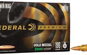 Federal GM300WM Premium Gold Medal 300 Win Mag 190 gr Sierra MatchKing BTHP 20 Per Box/ 10 Case