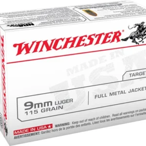 Winchester Ammo USA9MMVP USA Value Pack 9mm Luger 115 gr Full Metal Jacket 100 Per Box/ 10 Case