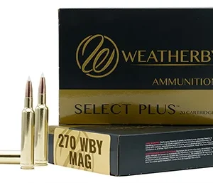 Weatherby N270150PT Select Plus  270 Wthby Mag 150 gr Nosler Spitzer Partition 20 Per Box/ 10 Case