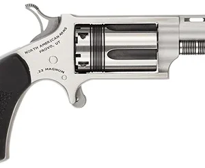 North American Arms 22MTW Wasp  22 WMR 5 Shot 1.63" Vent Rib Barrel, Overall Stainless Steel Finish, Black Pebbled Texture Rubber Grip