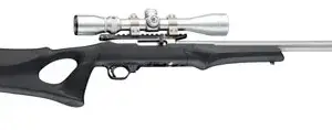 Hogue 22070 OverMolded Rifle Stock Fixed Thumbhole Black OverMolded Rubber Black Synthetic for Ruger 10/22 with .920 Diameter Barrel