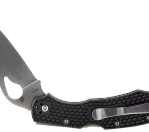 Spyderco BY03PBK2 Byrd Cara Cara 2 Lightweight 3.75" Folding Drop Point Plain 8Cr13MoV SS Blade Black  Textured FRN Handle Includes Pocket Clip