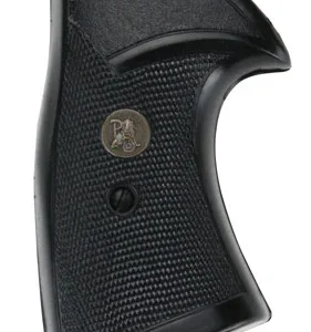 Pachmayr 03267 Presentation Grip Checkered Black Rubber for S&W K/L Frame with Square Butt