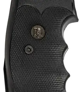 Pachmayr 02529 Gripper Professional Grip Checkered Black Rubber with Finger Grooves for Colt Python, Trooper