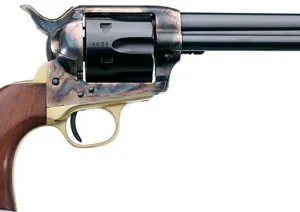 Taylors & Company 550527 Ranch Hand  357 Mag Caliber with 5.50" Blued Finish Barrel, 6rd Capacity Blued Finish Cylinder, Color Case Hardened Finish Steel Frame & Walnut Grip