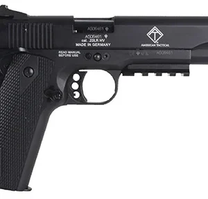 GSG GSG1911ADOP M1911 ADOP 22 LR 10+1 5" Black Steel/Threaded Barrel & Serrated Slide, Zinc Alloy w/Accessory Rail & Beavertail Frame Black Double Diamond Polymer Grip