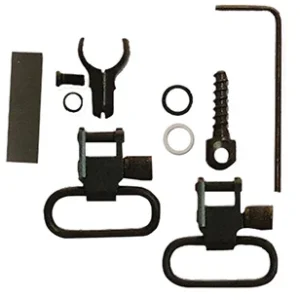 GrovTec US Inc GTSW46 Barrel Band Swivel Set Shotgun 1" Black Steel