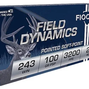 Fiocchi 243SPD Field Dynamics  243 Win 100 gr Pointed Soft Point 20 Per Box/ 10 Case