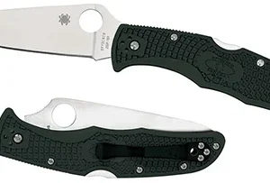 Spyderco C10FPGR Endura 4 Lightweight 3.75" Folding Clip Point Plain VG-10 SS Blade Green Bi-Directional Texturing FRN Handle Includes Pocket Clip