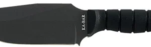 Ka-Bar 1278 Warthog Heavy Duty 6.75" Fixed Clip Point Plain Black SK-5 High Carbon Blade TPR Black Handle