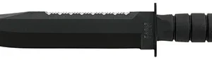 Ka-Bar 2211 Big Brother 9.38" Fixed Top Serrated/Bottom Straight Plain Black 1095 Cro-Van Blade, Black Kraton G Handle, Includes Sheath