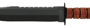Ka-Bar 2217 Big Brother  9.38" Fixed Clip Point Part Serrated Black 1095 Cro-Van Blade, Brown Leather Handle, Includes Sheath